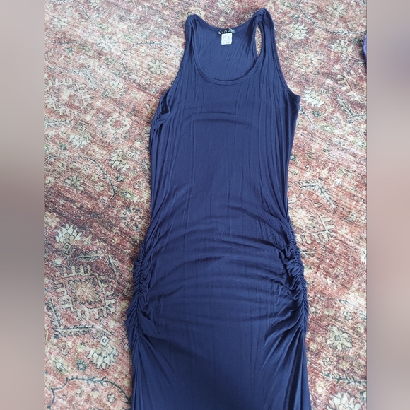 VENUS Dresses & Skirts - Venus Blue Sleeveless BodyCon Runched Maxi Dress